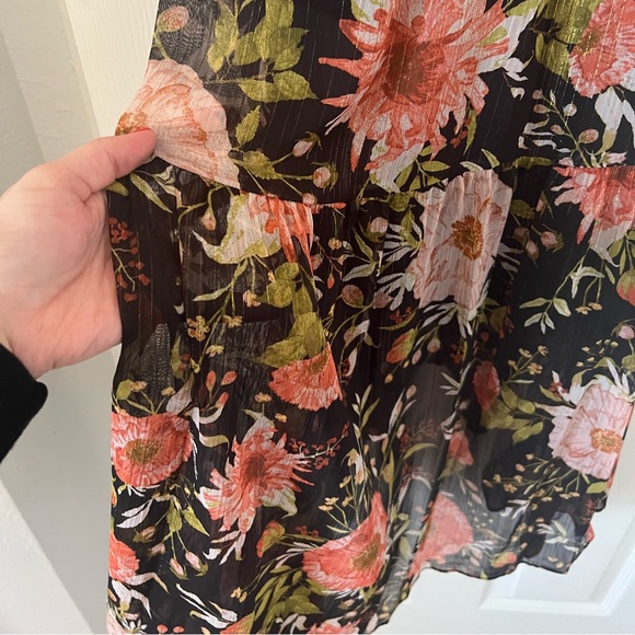 LC by Lauren Conrad Floral Maxi Wrap Dress with Metallic Details New With Tags - Picture 8 of 8